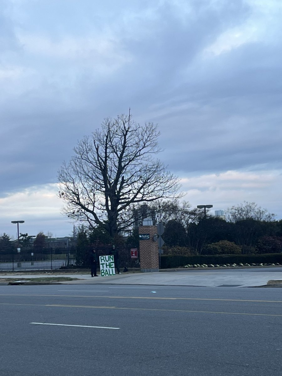 Fans sending a message to Philadelphia Eagles - "run the ball" - outside the team's South Philly complex on Wednesday morning